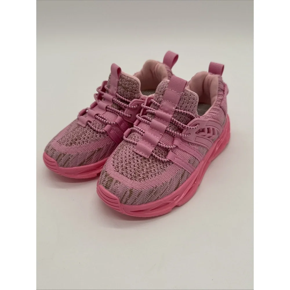 Kids Sneakers Girls Running Shoes Lightweight Outdoor Tennis Shoes 10 Pink New